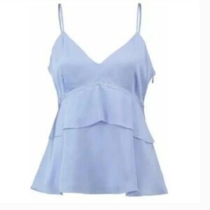 Powder Blue Satin Silk Tank Top